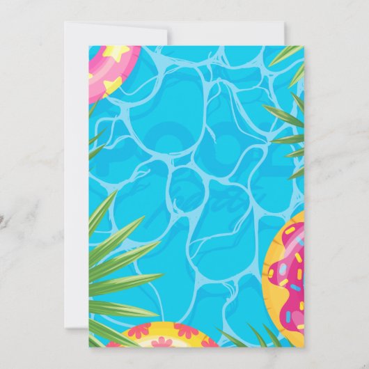Splash Zwembad Party Zomer Zwemwater Verjaardag Kaart (Achterkant)