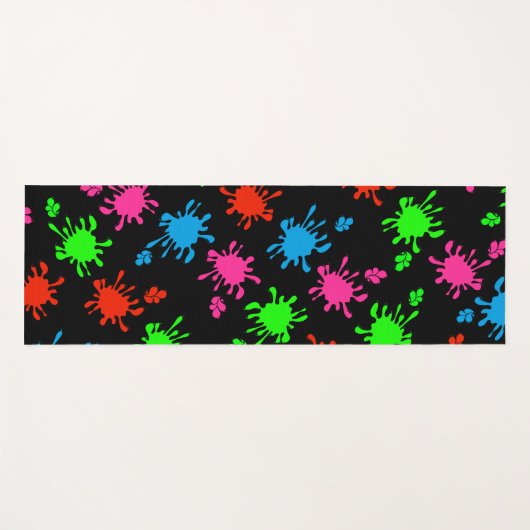 Splashed Black Yogamat (Voorkant (horizontaal))