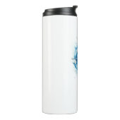 Splashed Compass - blauwe artistieke waterkleur Thermosbeker (Gedraaid links)