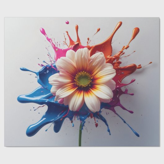 Splasherige bloei cadeaupapier (Vlak)