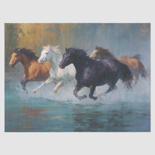 Splashes van Freedom Galloping Horses Decoupage Tissuepapier (Voorkant)