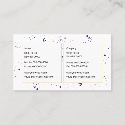 Splashes Visitekaartje (Achterkant)