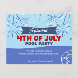 Splashin '4th van juli Pool Party Uitnodiging Briefkaart