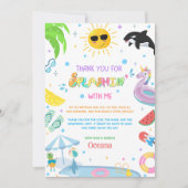 Splashin' in een eerste verjaardagsfeestje bedankkaart (Voorkant)