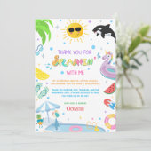 Splashin' in een eerste verjaardagsfeestje bedankkaart (Staand voorkant)