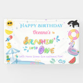 Splashin' in een eerste verjaardagsfeestje spandoek (Horizontaal)