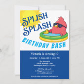 Splashing Birthday Bash-uitnodiging Kaart (Voorkant)