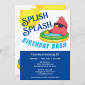 Splashing Birthday Bash-uitnodiging Kaart (Voorkant / Achterkant)