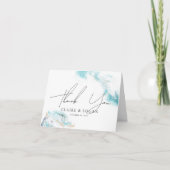 Splashing Blue Waves Coastal Wedding Bedankkaart (Voorkant)