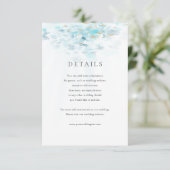 Splashing Blue Waves Coastal Wedding Details Card RSVP Kaartje (Staand voorkant)