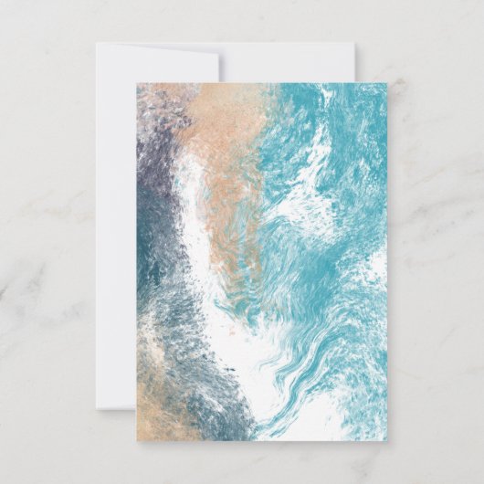 Splashing Blue Waves Coastal Wedding Details Card RSVP Kaartje (Achterkant)