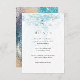 Splashing Blue Waves Coastal Wedding Details Card RSVP Kaartje