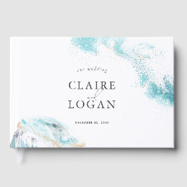 Splashing Blue Waves Coastal Wedding Gastenboek