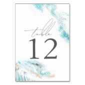 Splashing Blue Waves Coastal Wedding Kaart (Voorkant)