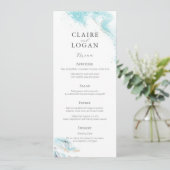 Splashing Blue Waves Coastal Wedding Menu (Staand voorkant)