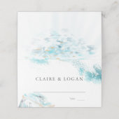 Splashing Blue Waves Coastal Wedding Plaatskaartje (Buitenkant ongevouwen)