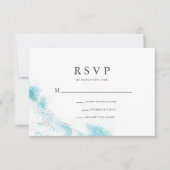 Splashing Blue Waves Coastal Wedding RSVP Card (Voorkant)