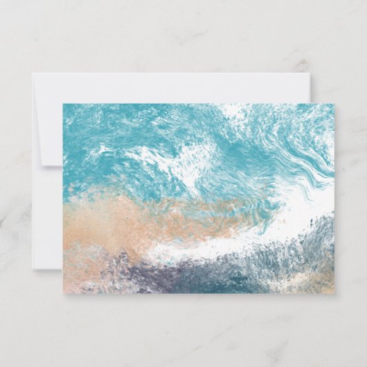 Splashing Blue Waves Coastal Wedding RSVP Card (Achterkant)