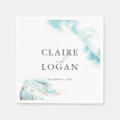 Splashing Blue Waves Coastal Wedding Servet (Voorkant)