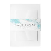 Splashing Blue Waves Coastal Wedding Uitnodigingen Wikkel (Voorkant Voorbeeld)