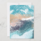 Splashing Blue Waves kustbruiloft Kaart (Achterkant)