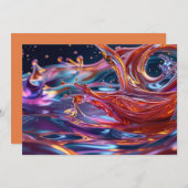 Splashing Color Liquids Bedankkaart (Voorkant / Achterkant)