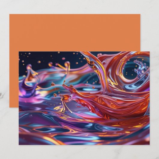 Splashing Color Liquids Bedankkaart (Voorkant / Achterkant)