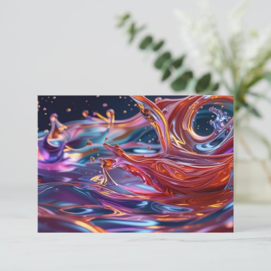 Splashing Color Liquids Bedankkaart (Staand voorkant)