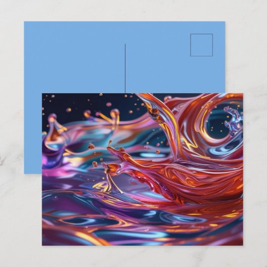 Splashing Color Liquids Briefkaart (Voorkant / Achterkant)