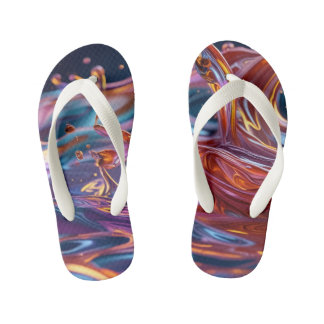 Splashing Color Liquids Kinder Teenslippers