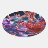 Splashing Color Liquids Ovale Sticker (Voorkant)