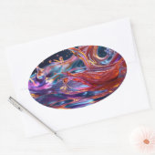 Splashing Color Liquids Ovale Sticker (Envelop)