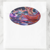 Splashing Color Liquids Ovale Sticker (Tas)