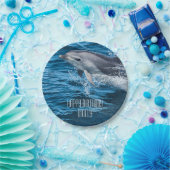 Splashing Dolphin Persoonlijke Birthday Party Papieren Bordje (Feest)
