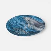 Splashing Dolphin Persoonlijke Birthday Party Papieren Bordje (Gekanteld)