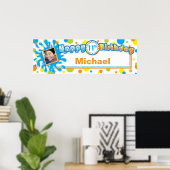 Splashing Fun in Sun Birthday Photo Banner Poster (Thuiskantoor)