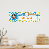 Splashing Fun in Sun Birthday Photo Banner Poster (Keuken)