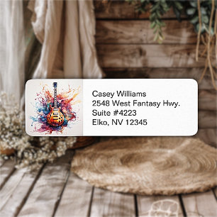 Splashing Guitars Retour Adreslabels Etiket