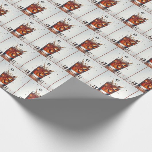 Splashing Ice Cubes in Whiskey Cadeaupapier (Hoek)