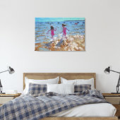 Splashing in het zee Clacton. 2014 Canvas Afdruk (Insitu (Slaapkamer))