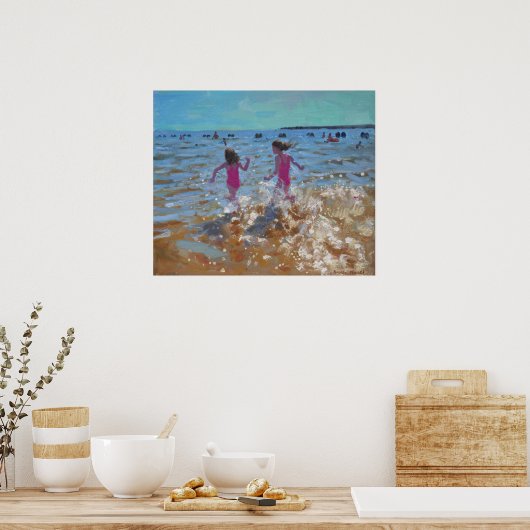 Splashing in het zee Clacton. 2014 Poster (Keuken)