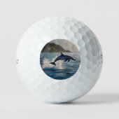 Splashing Leaping Dolphin: een dans van vreugde in Golfballen (Voorkant)