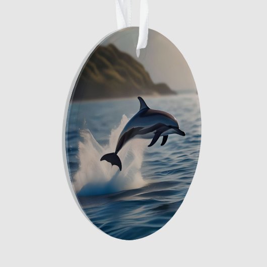 Splashing Leaping Dolphin: een dans van vreugde in Ornament (voorkant)