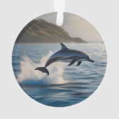 Splashing Leaping Dolphin: een dans van vreugde in Ornament (achterkant)