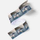Splashing Leaping Dolphin: een dans van vreugde in Satijnen Lint (Achterkant)