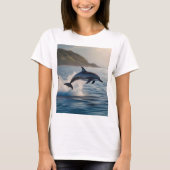 Splashing Leaping Dolphin: een dans van vreugde in T-shirt (Voorkant)