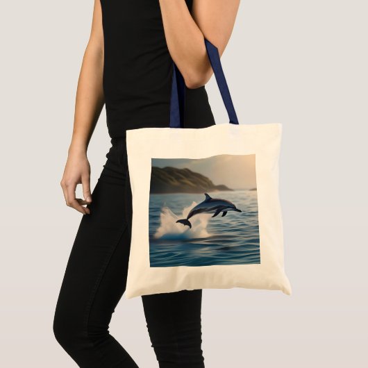 Splashing Leaping Dolphin: een dans van vreugde in Tote Bag (Voorkant (product))