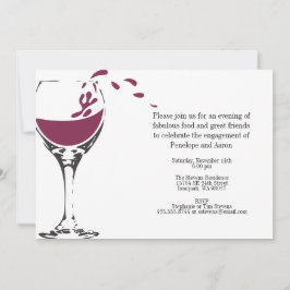 Splashing Merlot Party Invitation Kaart