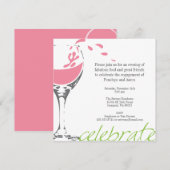 Splashing Merlot Party Invitation Kaart (Voorkant / Achterkant)