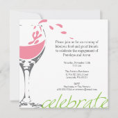 Splashing Merlot Party Invitation Kaart (Voorkant)